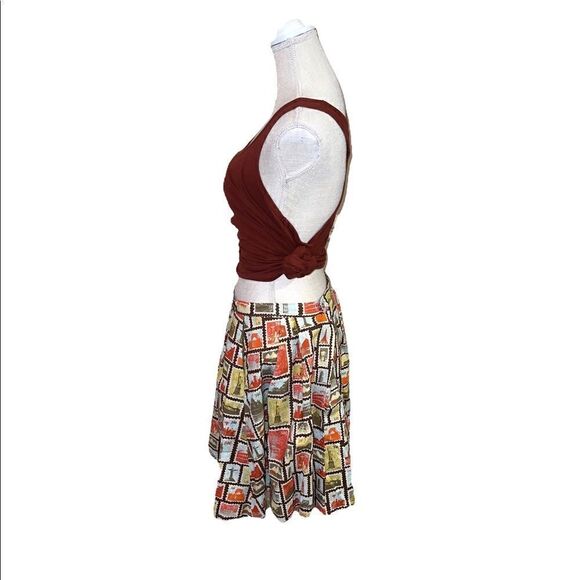 Vintage Novelty Postage Stamp Flare Skirt - Picture 6 of 13